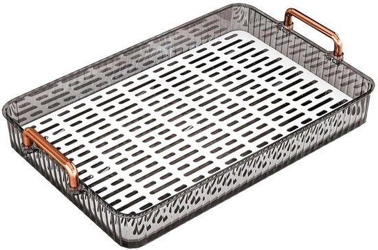 Piastra di supporto antiscivolo in plastica rettangolare 39x25x5 cm con doppio strato e design lussuoso per la rimozione.