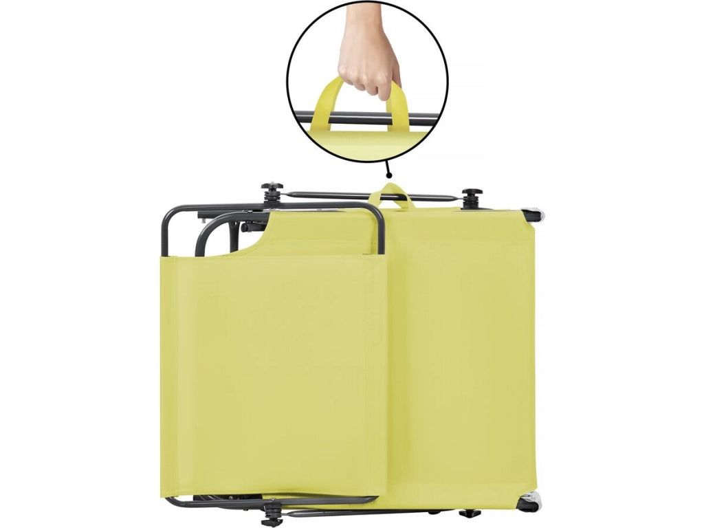 Pack 2 lettini prendisole pieghevoli "Lazy" - Con parasole - Giallo