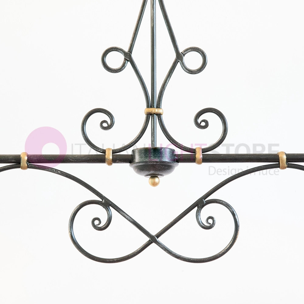 PIATTO Lampadario Bilanciere a 2 Luci in Ferro Smaltato Nero/Bianco