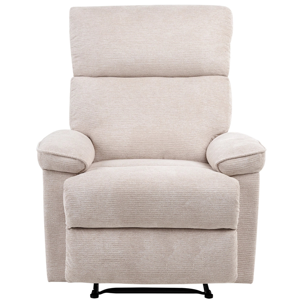 Poltrona reclinabile in tessuto con poggiapiedi Beige Poliestere Stile moderno contemporaneo