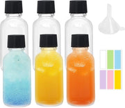 Mini flessini da cocktail 6 pezzi - Flessi da cocktail in vetro 60 ml - Con coperchio - Becher - Etichette - Sostenibili e Leggeri