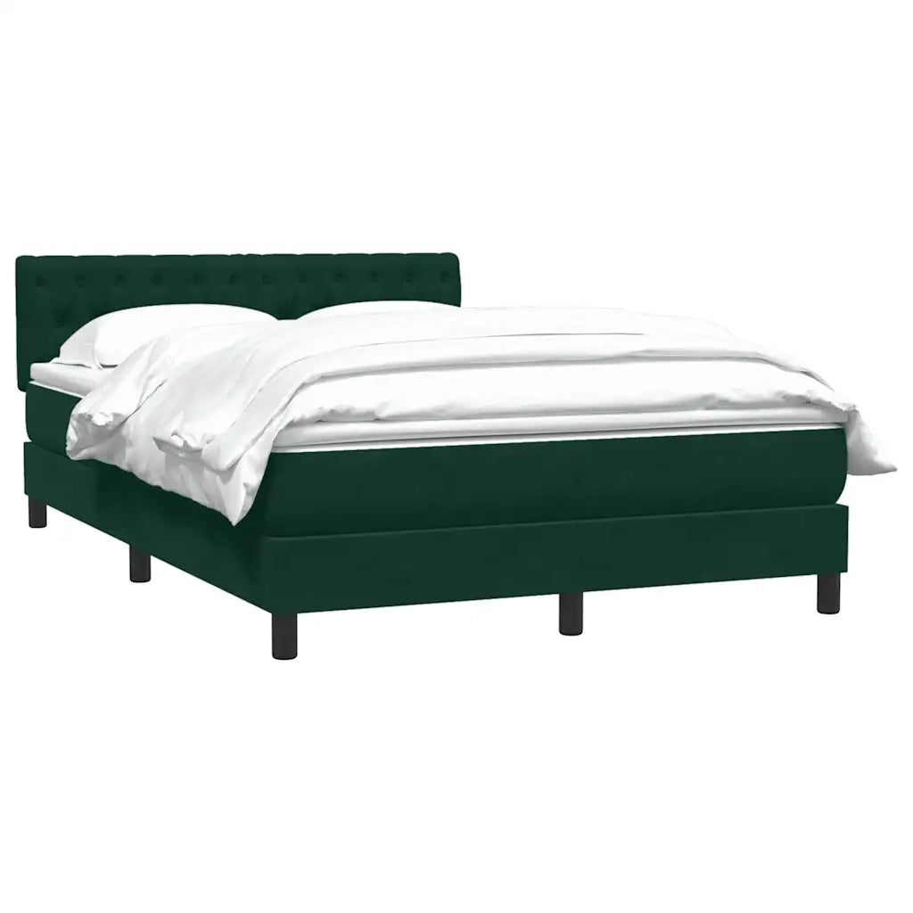 vidaXL Giroletto a Molle con Materasso Verde Scuro 160x220 cm Velluto