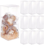Scatole di conservazione da 10 pezzi - Scatola rettangolare in plastica - 10 x 10 x 25 cm - Imballo di regalo per matrimoni - San Valentino - feste di compleanno - scatola di conservazione
