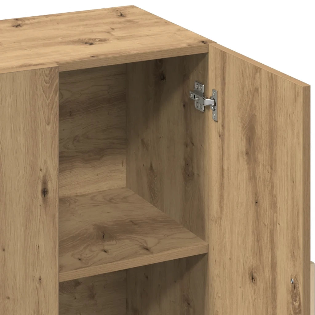 Credenza Rovere Artigianale 90x34x80 cm in Legno Multistrato 856891