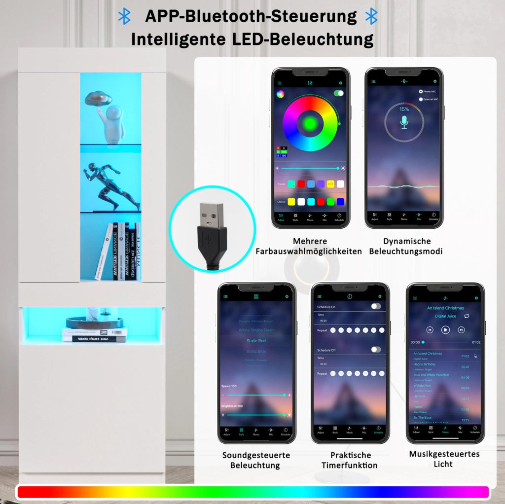 Vetrina con illuminazione LED e ampio spazio contenitivo
