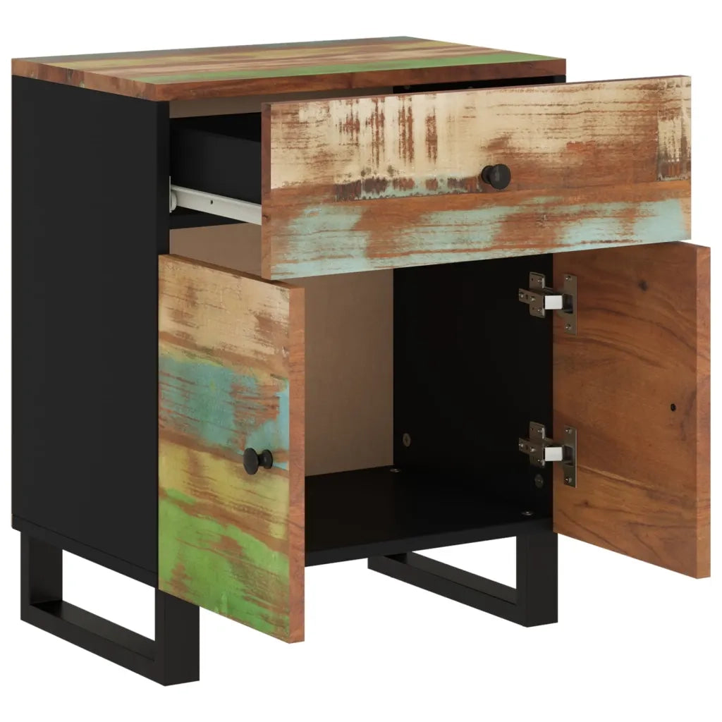 Comodino 50x33x60cm Legno Massello Recupero e Legno Multistrato 350670