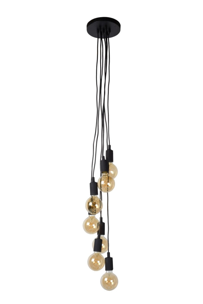 Lampadario Lucide Fix 7xE27 nero metallo 08408/07/30