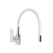 Miscelatore lavello serie torpedo a bocca alta, bianco