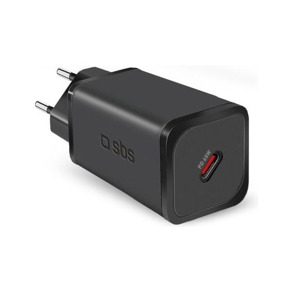 Caricabatterie mini wall charger usb c gan 65w black tetrgan1c65w