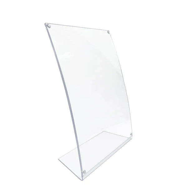 Porta avvisi da banco magnetico in Plexi profilo curvo Monofacciale - A4 Verticale