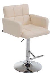 Sgabello Los Angeles in similpelle crema,cromo
