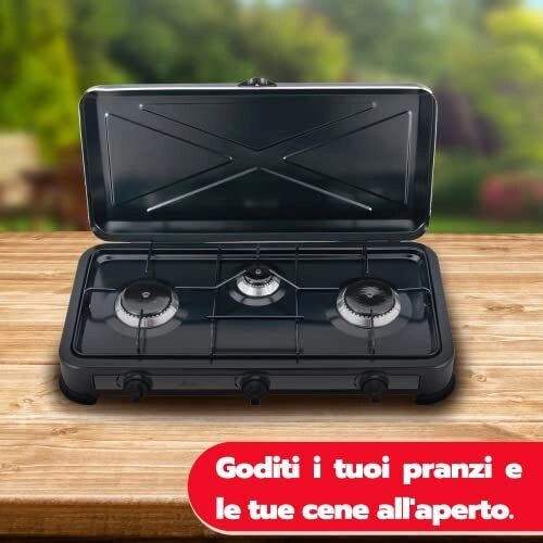 Ardes ODINO 3 Nero Superficie piana 59.5 cm Gas 3 Fornello(i)