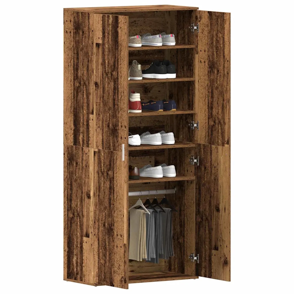Mobile per scarpe con porta Legno vecchio 80 x 39 x 178 cm 3333873