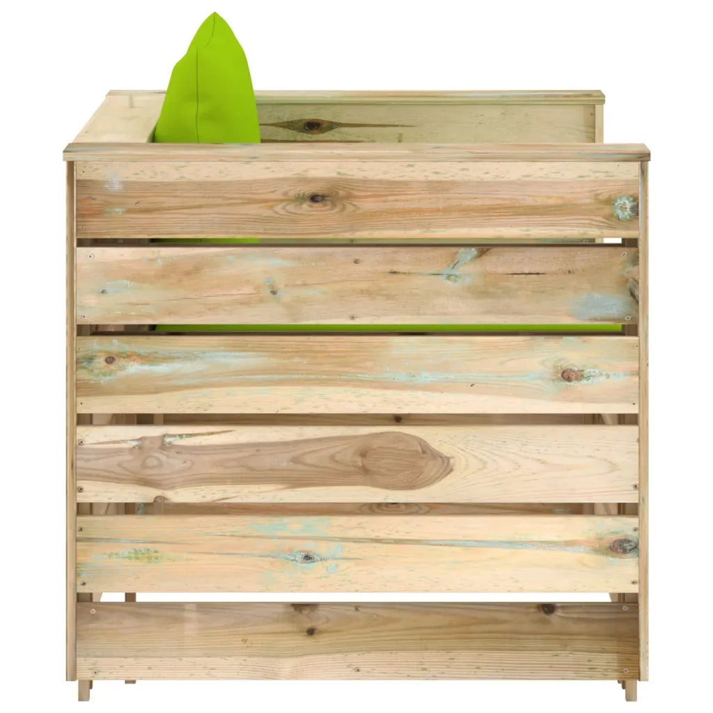 Set Divani da Giardino con Cuscini 2 pz Legno Impregnato Verde cod mxl 43489