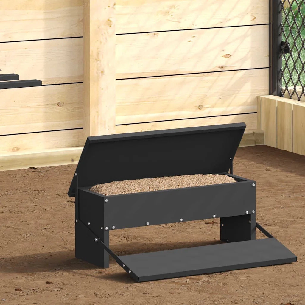 Mangiatore a Pedale per Pollo Nero 48,5 x 39,5 x 19 cm CFW2730159