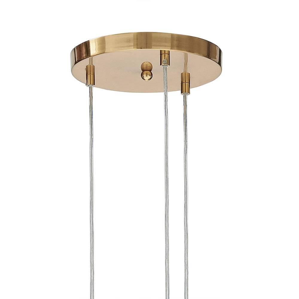 Plafoniera in vetro trasparente e ottone con 3 luci 121 cm soggiorno camera da letto