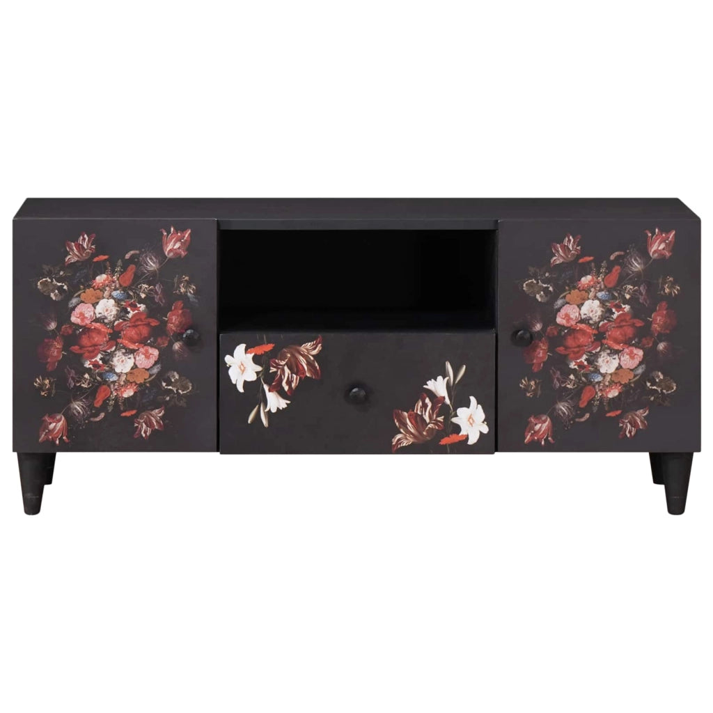 Mobiletto moderno con 2 ante 105 x 33,5 x 46 cm in legno massello di mango multicolore 02_0057856