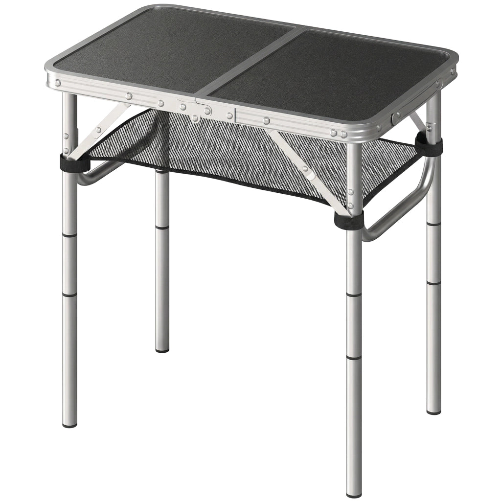 Tavolo Campeggio Pieghevole 60 cm, Picnic con Rete Strato, Nero