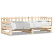 Letto singolo | Letto per adulti | Dormeuse Estraibile 2x(90x200) cm Legno Massello di Pino