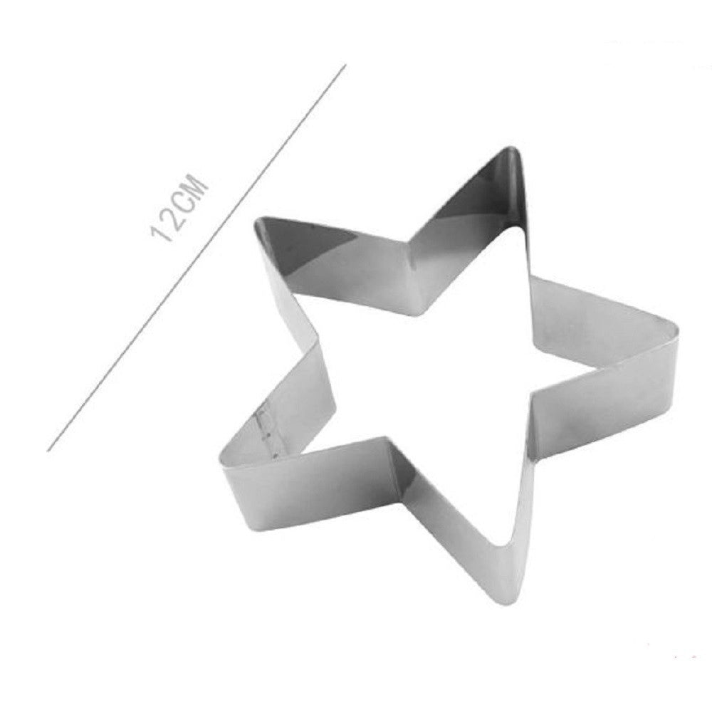 Trade Shop - Set 2 Pz Stampo Forme Per Dolci Torte Biscotti Stampi Forma Di Stella 12cm 98940 -