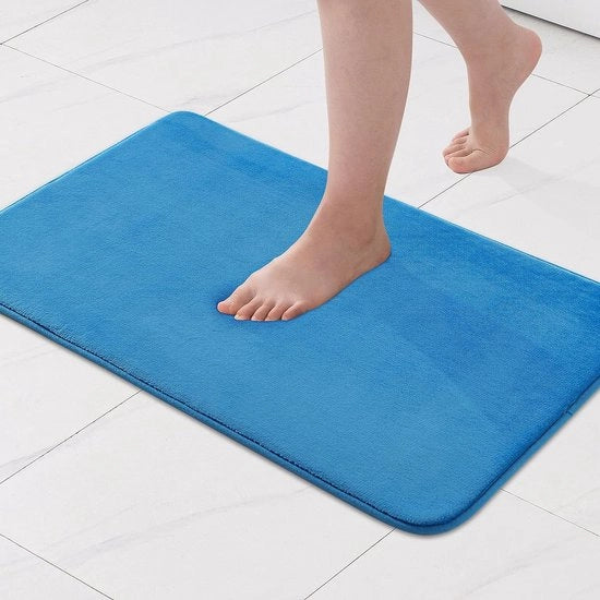 Mat Bad Anti-Slittante Decorativo per Bagno e Sala, 40 x 60 cm, Blu del Mare