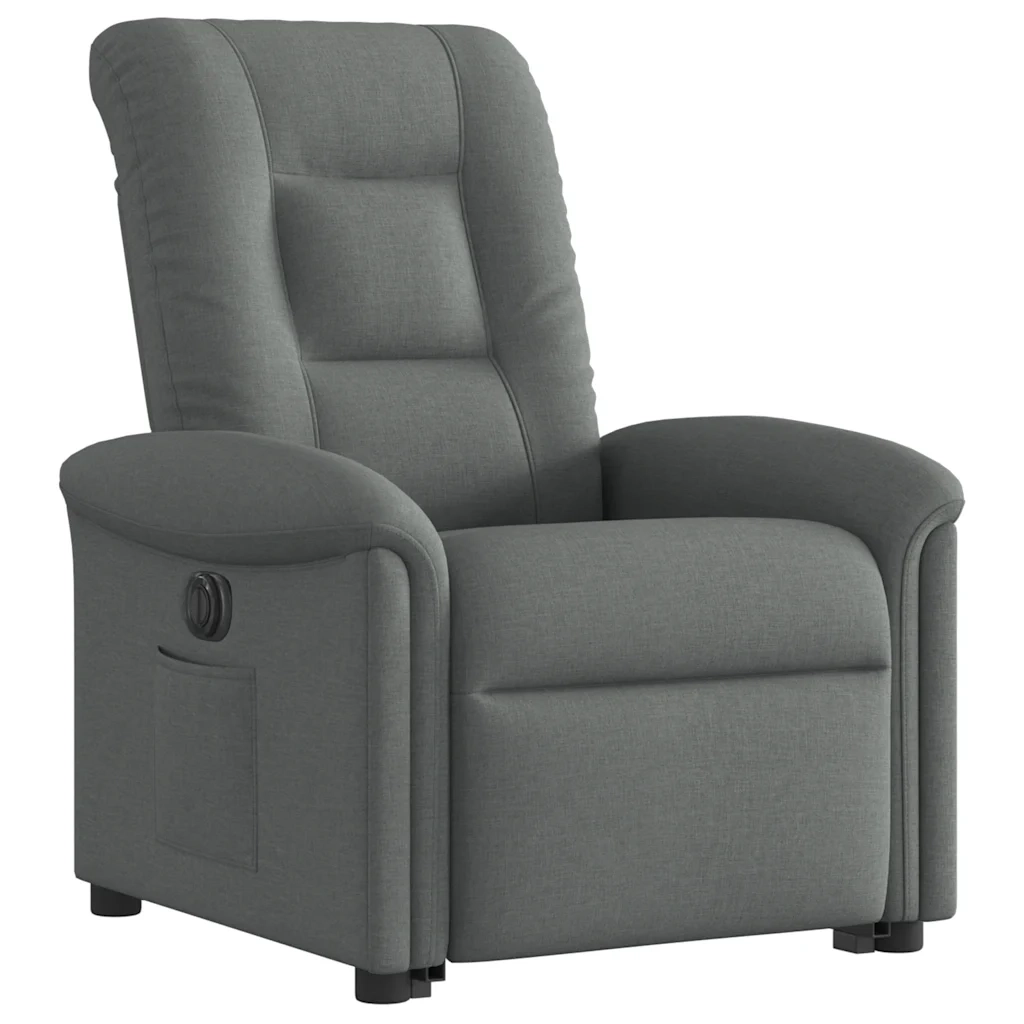 Poltrona Alzapersona Reclinabile Elettrica Grigio Scuro Tessuto 3303275