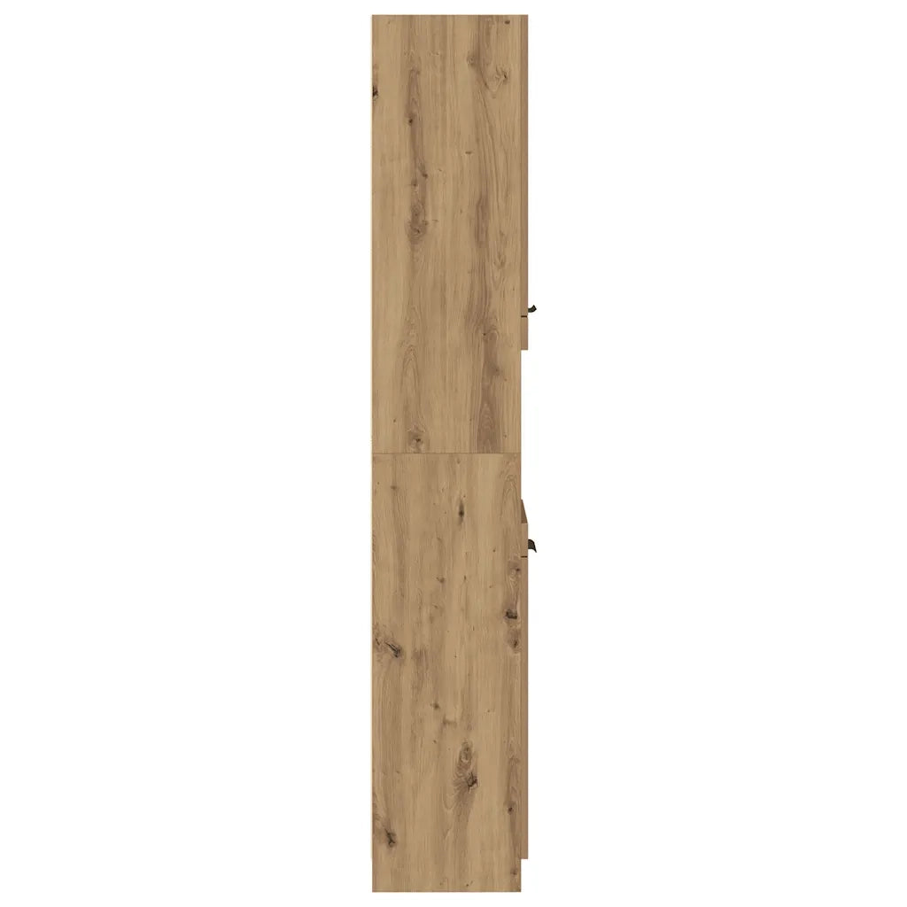 Armadietto da Bagno Rovere Artigianale 32x34x188,5cm Truciolato 856944