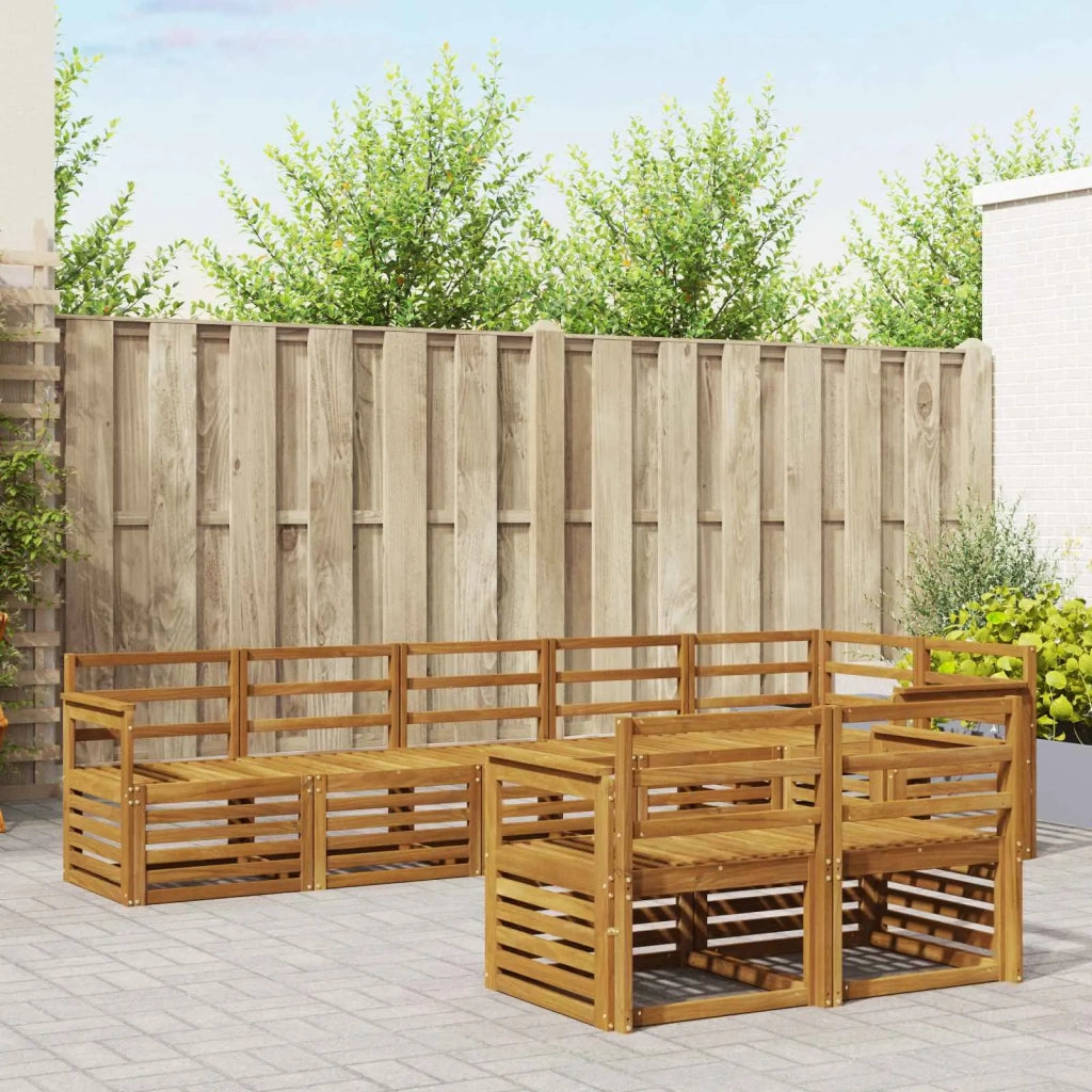 Set divani 8 pcs Naturale Legno di Acacia Massello 3374994