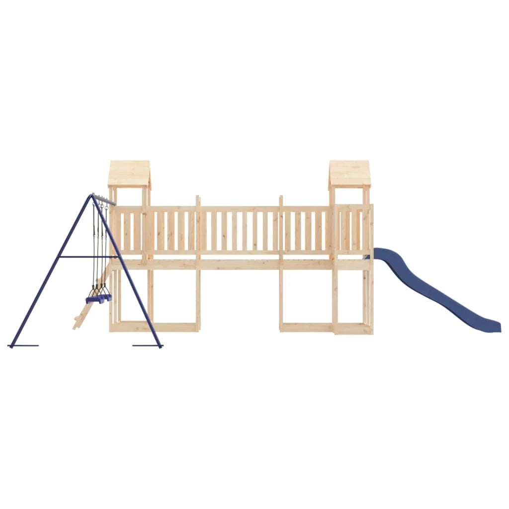 Altalene per parco giochi all'aperto scivolo altalene robuste giochi da giardino 356 x 589 x 214 cm legno di pino massiccio 02_0004808