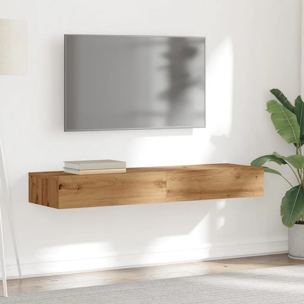 Mobili Porta TV Luci LED 2 pz-Set di 2 Credenza per TV Rovere Artigianale 60x35x15,5 cm