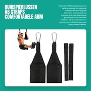 Strisce di sostegno per schiena con alto livello di resistenza - Ab Straps - Lacci di comfort per braccio - Feritoie a cinghia - Adatto per sollevamento di gambe in posizione verticale - Dimensioni 50 x 18 cm