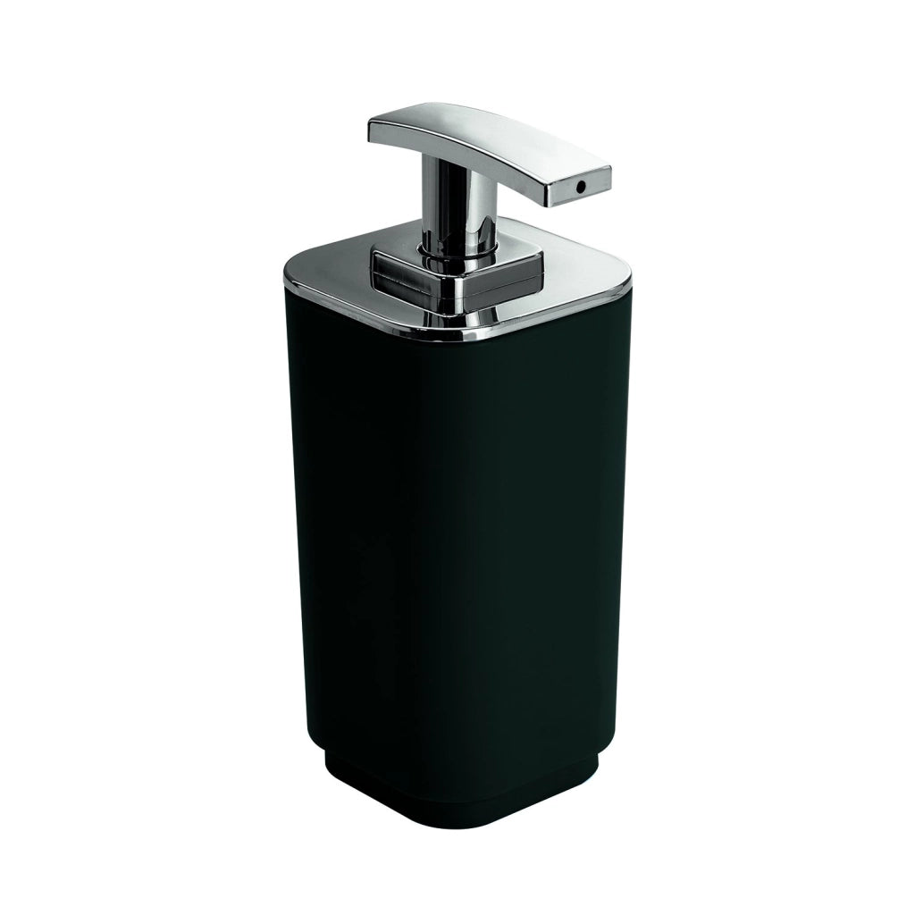 Dosasapone con erogatore in plastica cromata d'appoggio in plastica riciclata 6382 Gedy serie SEVENTY Nero Matt