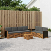 Set divani con cuscino 8 pcs Legno di Acacia Massello