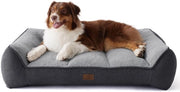 Letto per cani impermeabile per grandi cani - 89x63cm con piumino Sherpa soffice, cuscino antiscivolo per cani in grigio scuro