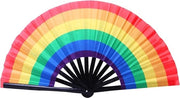 Ventilatore a Mano in Bambù Grande Opzionabile con Tessuto Colorato Opzionabile per Festival - Set da 2 - Stile 6