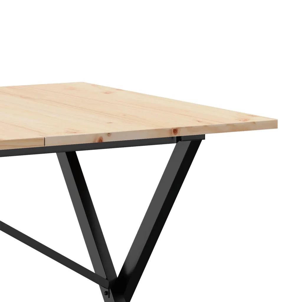 Tavolo da Pranzo Telaio a X 160x80x75 cm Legno Pino e Acciaio 3282699