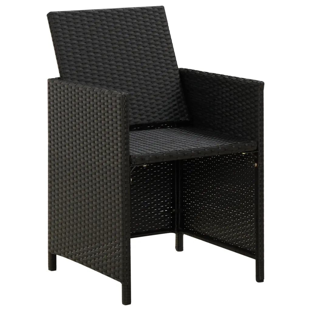 Set Sedie da Giardino con Poggiapiedi 4 pz in Polyrattan Nero cod mxl 23210