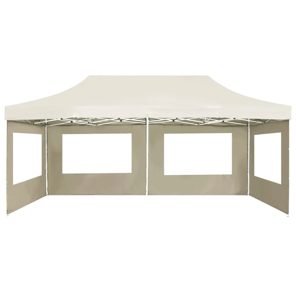 Gazebo Professionale Pieghevole Alluminio con Pareti 6x3m Crema 45506
