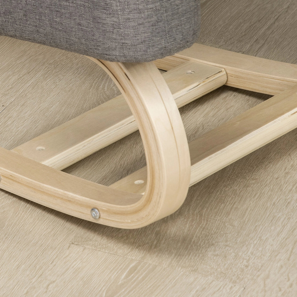 Sedia Inginocchiatoio Ergonomica con Cuscino ¨C zephmum ¨C Legno di Betulla Grigia 51x69x58 cm