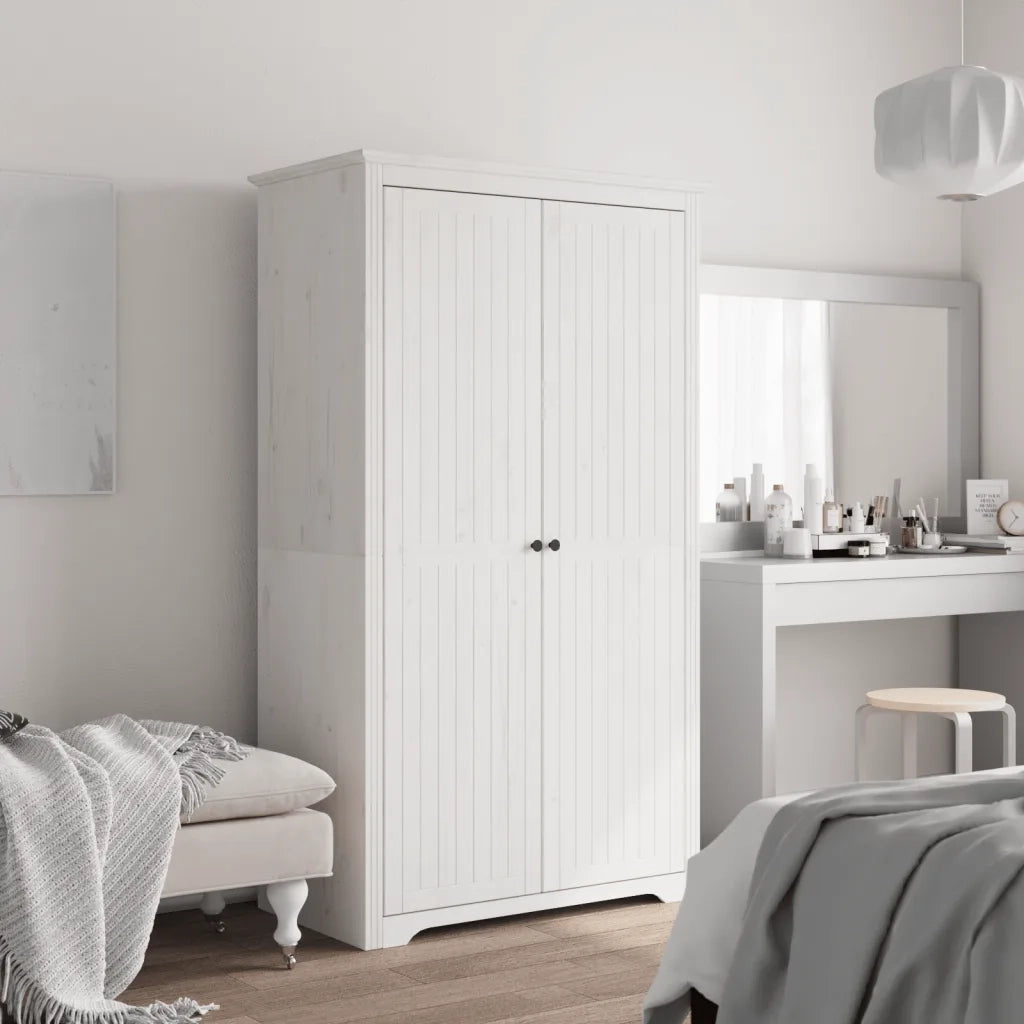 Armadio BODO 99x53,5x173 cm in Legno Massello di Pino Bianco 355059