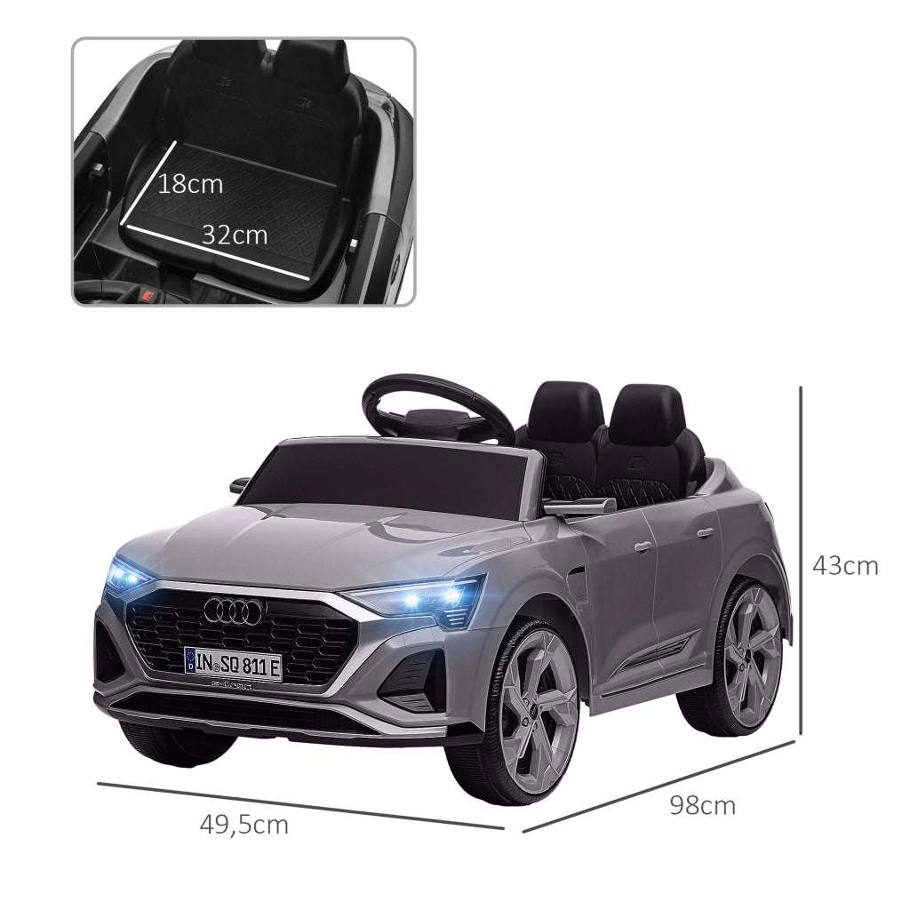Auto elettrica per bambini Audi Q8 e-tron Sportback 12V telecomando, fari ¨C zephmum ¨C Grigio