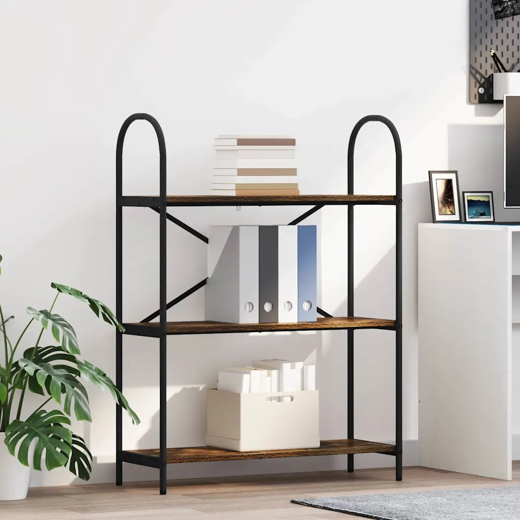 Libreria-Scaffale per Libri-Mobile di Stoccaggio Rovere fum¨¦ 80 x 30 x 109 cm Legno multistrato 940184