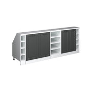Set di mobili sottotetto Rion Antracite rustico/Bianco 210 cm Set di 5 carcasse armadio profondità 60 cm Vicco