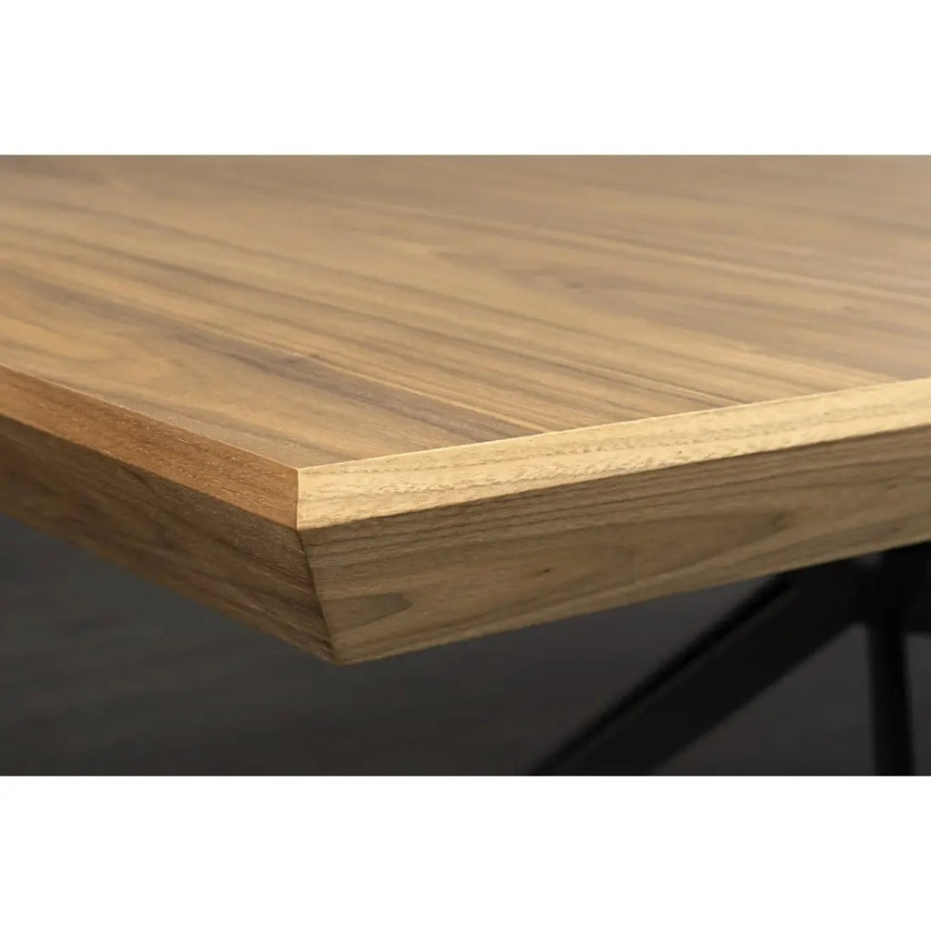 Tavolo da pranzo RADIAM – MDF impiallacciato noce scuro e metallo – 200-320 cm – Allungabile