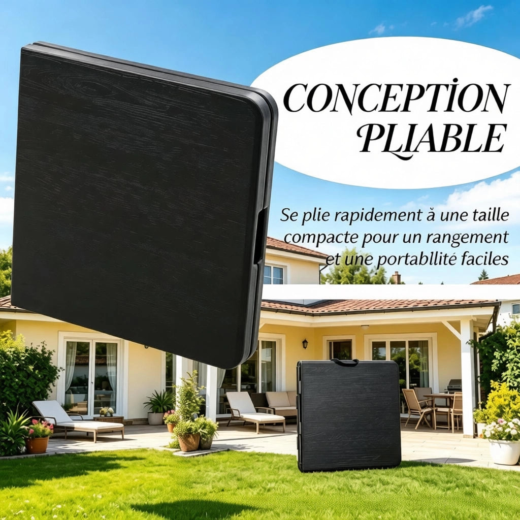 TAVOLO da giardino pieghevole regolabile 118x60x74 cm HDPE nero/grigio scuro