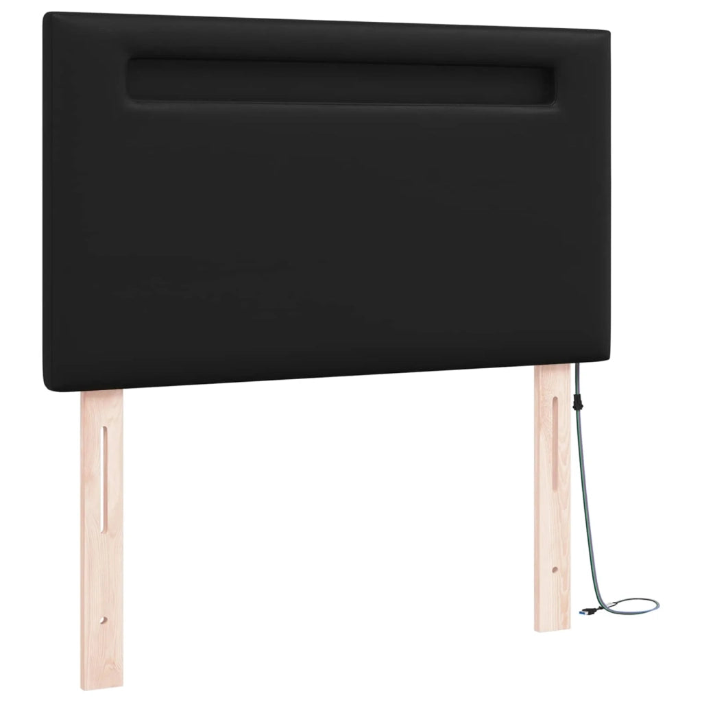 Testiera | Testata LED Nero 90 cm Pelle Sintetica