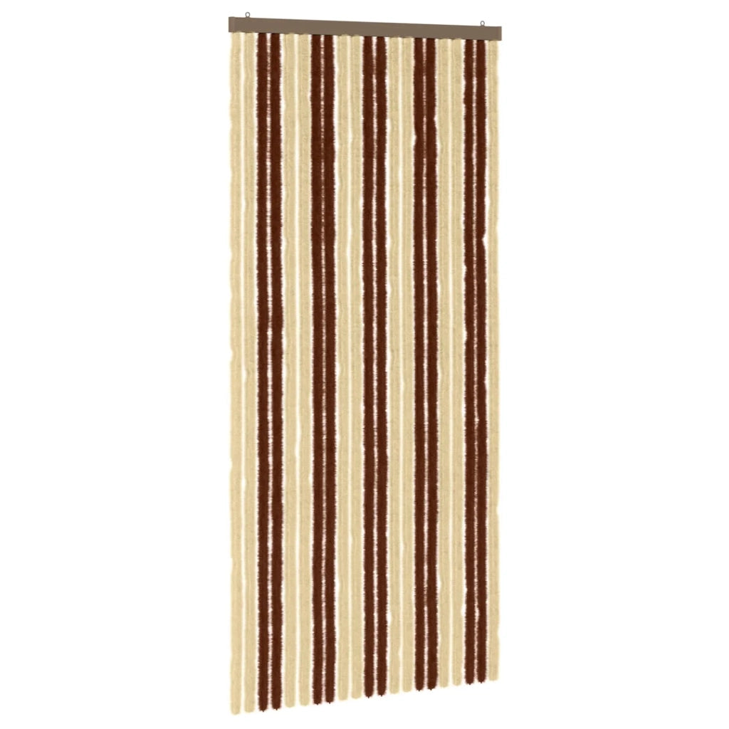 Tenda per insetti in chenille Marrone e Beige 90 x 200 cm 42034447
