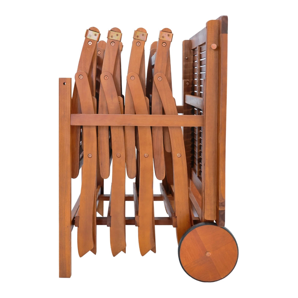 Set di mobili da giardino 5 pezzi in legno di acacia naturale 03_0010532