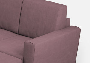 Divano 2 Posti con Pouf 172x145x85 cm Yasel in Tessuto Prugna