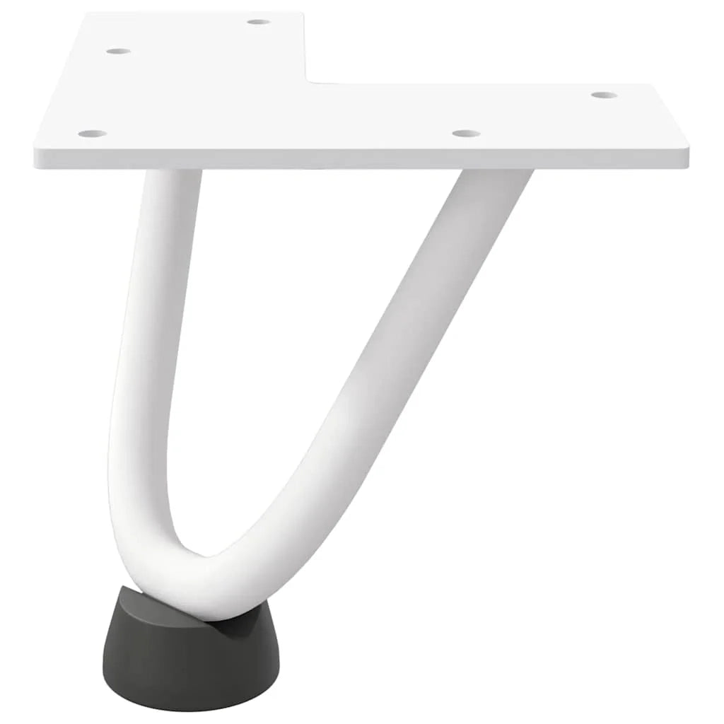 Set di 4 gambe a forcina per tavolino da caffè 10 cm con piedini regolabili design moderno in acciaio bianco 02_0056708